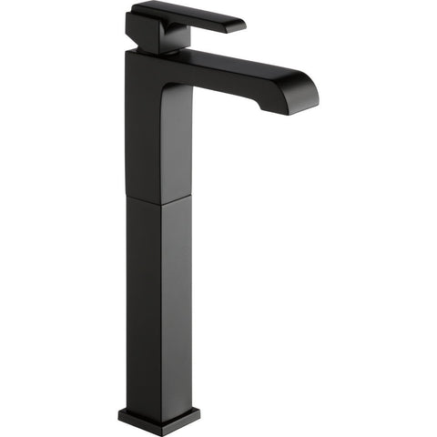 Delta Ara Vessel Sink Matte Black Bathroom Faucet 1 Hole, Single Hole Bathroom Sink Faucet for Vanity, Matte Black 767LF-BL (Drain Not Included)