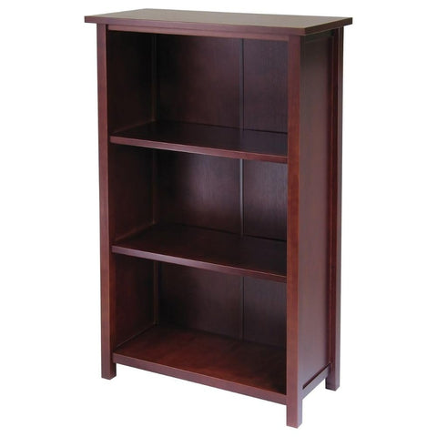 Oakestry Milan Shelving Storage Shelf Long Antique Walnut Sturdy and Elegant Shelf Perfect for Living Rooms Offices or Bedrooms Solid Wood Construction with Durable Frame and Legs Spacious Design