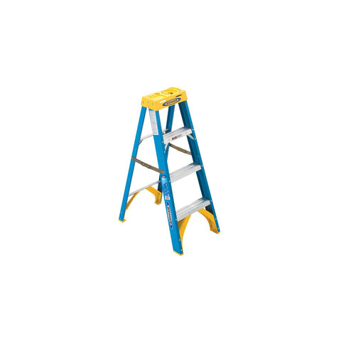 Werner feet, Silver 6004 250-Pound Duty Rating Type I Fiberglass Stepladder, 4-Foot
