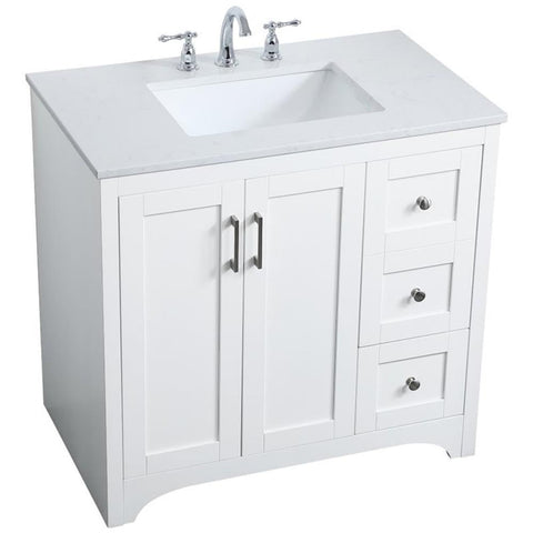 36 Inch Single Bathroom Vanity in White, 714631