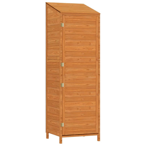 vidaXL Solid Fir Wood Garden Shed - Sturdy and Weatherproof with Ample Storage Space for Garden Tools and Equipment - Brown, 21.7"x20.5"x68.7"