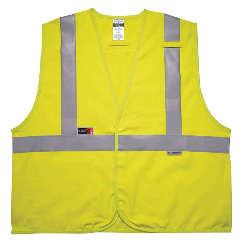 Ergodyne unisex adult Hi-vis - 2, Hi Vis FR Safety Vest Class 2 Dual Compliant, Lime, Small-Medium US
