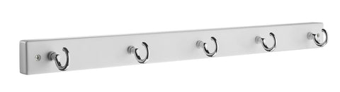 BX1015 - WHITE HOOK RACK WITH POLISHED CHROME LOOP HOOKS
