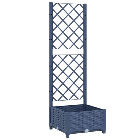 Unknown Garden Planter with Trellis Dark Grey 40x40x121.5 cm PP (318248)