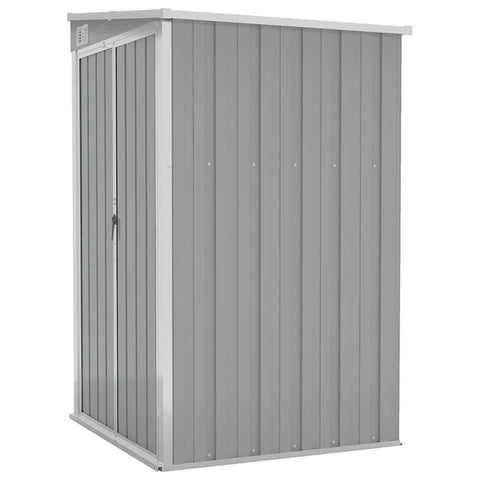 vidaXL Wall-Mounted Galvanized Steel Garden Shed, Gray - Durable Metal Storage House with Lock Function, Easy-to-Install, Weather-Resistant Design, Perfect for Garden Tools & Equipment Storage