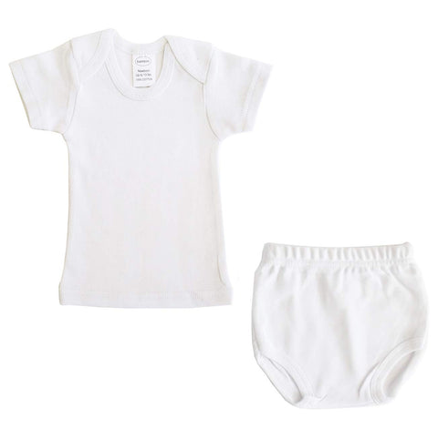 Bambini White Interlock T- Shirt & Panty Set