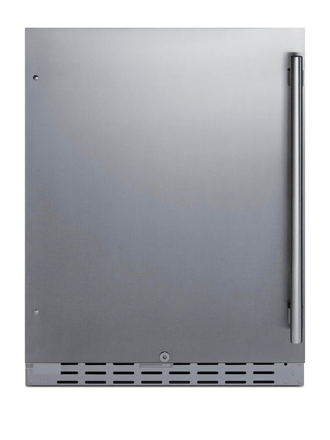 Summit 24” Refrigerator, Built-in, Outdoor Refrigerator, 4.2 cu.ft. Capacity, ADA Compliant, Stainless Steel- AL55OSCSSLHD (Left Handed Door Swing)