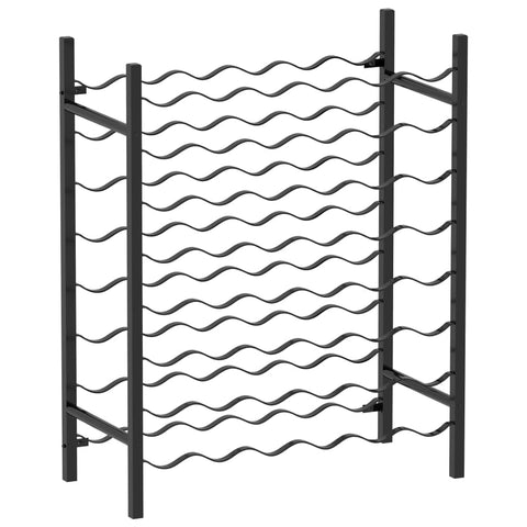 vidaXL Premium Black Metal Wine Rack - 48 Bottle Capacity - Easy Assembly - Freestanding - Modern Design - Perfect Wine Lover's Gift