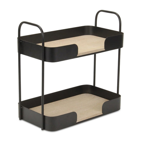 Cheungs Quintelle Two Tier Wood & Metal Table Organizer 6003