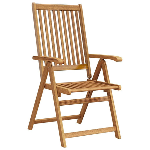 vidaXL 4 piece Set: Solid Acacia Wood Folding Patio Chairs - Adjustable & Durable Garden Furniture with Vintage Look, Brown