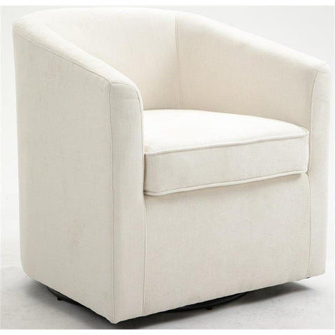 Ingran Barrel Swivel Upholstered Accent Chair - Beige