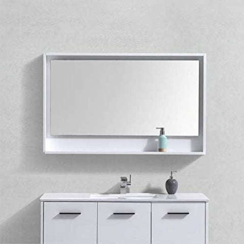 Oakestry Bosco 48 Inch Freestanding Modern Bathroom Vanity with White Quartz Countertop Undermount Sink Soft?Close Drawers and Matching Mirror