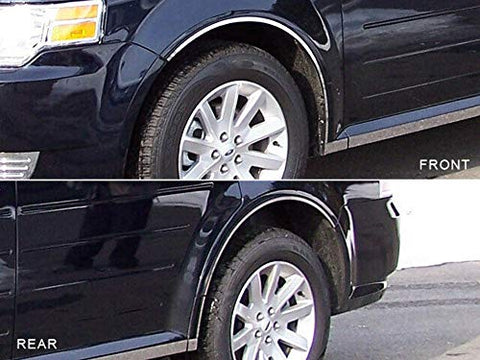 QAA is Compatible with 2009-2019 Ford Flex 6 Piece Stainless Wheel Well Accent Trim, Full Length WQ49341