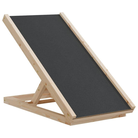 vidaXL Dog Ramp, Foldable Dog Pet Ramp for Car Bed Couch Sofa, Wooden Anti-Slip Puppy Ramp, Adjustable Canine Ramp, Gray Solid Wood Fir