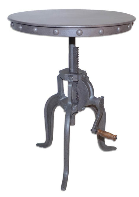 Tavi Adjustable Crank Accent Table, Industrial