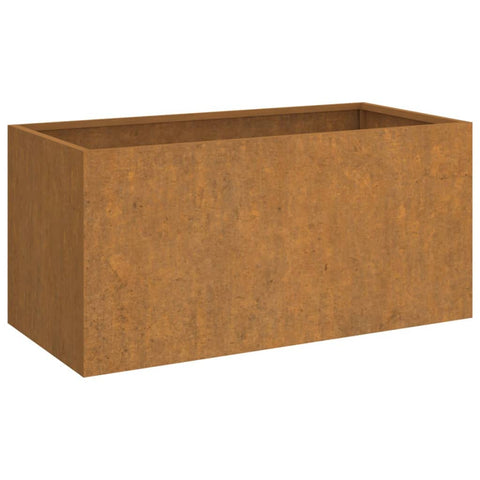 vidaXL Durable Corten Steel Planter - Weather- Rectangle Raised Bed for Outdoor Planting - 24.4"x11.8"x11.4" - Easy to Assemble Garden Décor