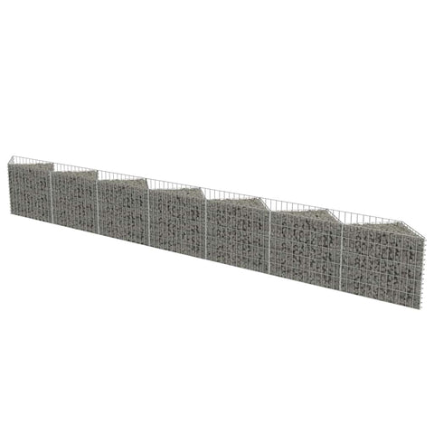 vidaXL Gabion Basket for Garden, Galvanised Steel Gabion Planter, Gabion Raised Bed, High Load Capacity, 177,2''x11,8x19,7''