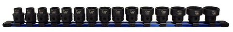 Astro Tool 78215 15-Piece 1/2" Drive Low Profile Nano Impact Sockets - Metric