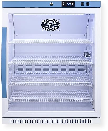 Summit Appliance ARG61PVBIADADL2B Performance Series Pharma-Vac 6 Cu.Ft. ADA Height Glass Door Commercial All-refrigerator with Data Logger, Silver Ion-coated Handle, Keyed Lock, Magnetic Door Gasket