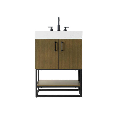 ELEGANT Kitchen and Bath 24 inch Single Bathroom Vanity in Chestnut Brown