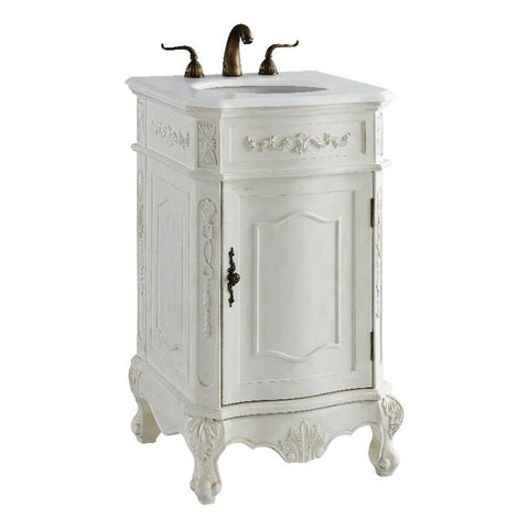 Elegant Kitchen and Bath Danville 21" Single Solid Wood Bathroom Vanity in White