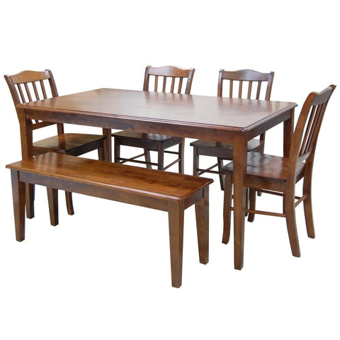 Boraam Shaker 6-Piece Dining Set, Walnut