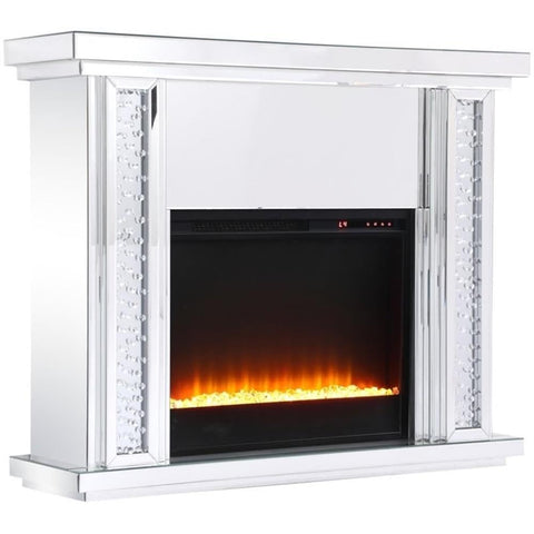 Elegant Decor Modern 47.5" Sparkling Mirrored Crystal Fireplace Mantle