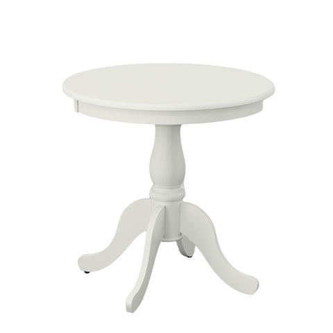 Carolina Chair & Table Fairview Round Dining Table – Classic American Style Furniture, Seats 2-4 Person Wooden Top Pedestal Base Table for Kitchen or Dining Room (Pure White, 30")