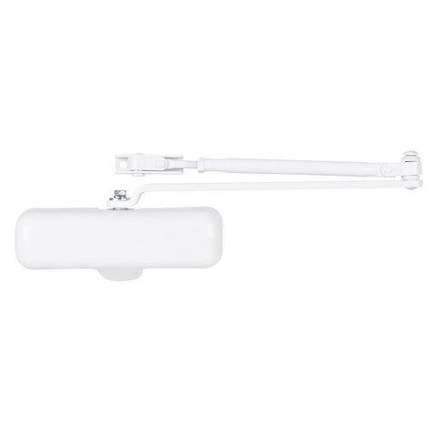 BRINKS Commercial - Heavy Duty Residential Door Closer, White Finish - Size 3 with a 155-Degree Opening Range and Adjustable Closing Speed