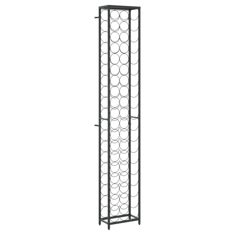 vidaXL Wine Rack for 57 Bottles, Wine Stand, Standing Drinking Rack for Kitchen Restaurant, Storage Wine Bottle Holder, Black Wrought Iron