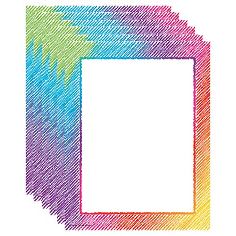Teacher Created Resources Colorful Scribble Computer Paper, 50 Sheets Per Pack, 6 Packs