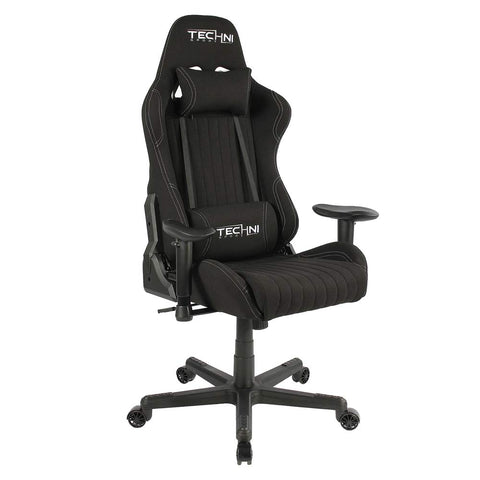 Techni Sport TS-F44 Fabric Ergonomic  High Back  Racer Style  Video Gaming Chair. Color Black