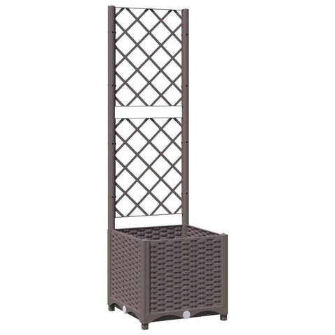 vidaXL Garden Planter with Free Brown 40x40x136 cm PP