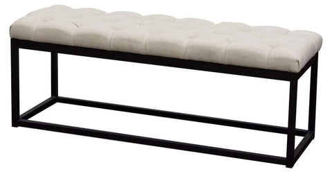 Diamond Sofa Tufted Bench in Desert Sand Linen Finish