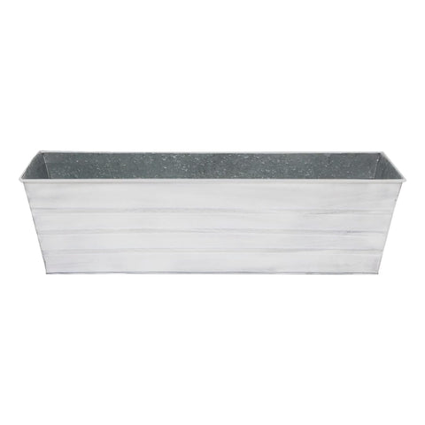 Oakestry Large Galvanized Steel Flower Box Planter Cape Cod White Weather Resistant Outdoor Window Deck Railing Garden Balcony Patio Durable Metal Planter for Flowers Herbs Plants