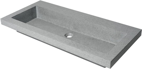 ALFI brand ABCO40TR 40" Solid Concrete Gray Matte Trough Sink for the Bathroom