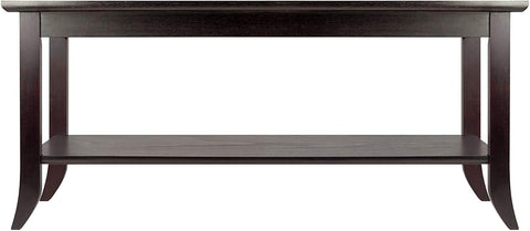 Oakestry Genoa Rectangular Coffee Table with Glass Top and Shelf