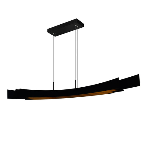 CWI Lighting 72" Black Chandelier with Integrated LED - Modern Linear Ceiling Light Fixture, Adjustable Height, Dimmable, 3-Year Warranty (BACL Certified) for Dining Room, Kitchen, or Living Room