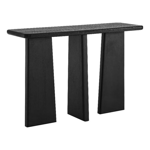Modway Porter 45 Inch Solid Wood Console Table in Black with Angular Legs – Mango Wood Entryway Table with Lacquer Finish – Minimalist Modern Sofa Table