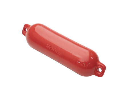 Taylor Made Hull-Gard Inflatable Boat Fender, Ruby Red (6.5" x 23"), Unique Oval Shape, Molded Football Needle Inflation Valve, Seamless Construction, Double Eyelets - 551023