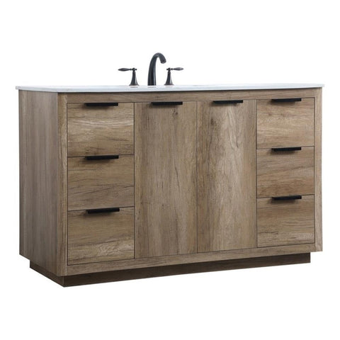 Elegant Kitchen and Bath Blake 54" Solid Wood Single Bathroom Vanity in Oak