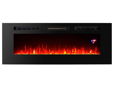 Proman Products TopLife Electric Fireplace Mounted or in Wall Recessed, 50" W x 5" D x 19" H, Black