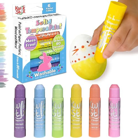 The Pencil Grip Kwik Stix Tempera Paint Sticks Easter Edition, Pastel Colors, Pack of 6