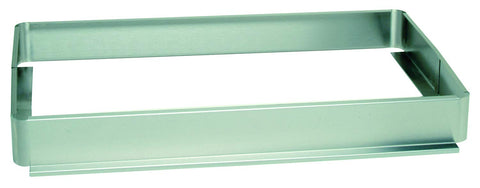 BroilKing PS-NBS Chafing Pan Holder with Round Corners | Countertop Food Serving Display Holder for Restaurant Hotel Catering | Holds (3) 1/3, (2) 1/2 Size Pans, 15"W x 27"D x 3.5"H, Stainless Steel