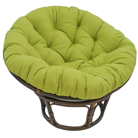 International Caravan Furniture Piece 42-Inch Rattan Papasan Chair with Solid Twill Cushion