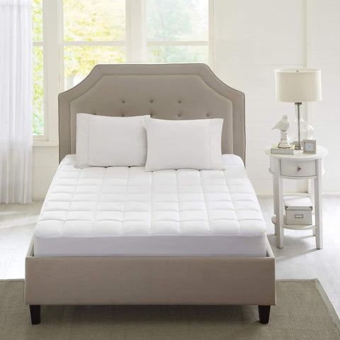Oakestry 3M Protector Topper Moister Wicking Soft Extra Thick Mattress Hypoallergenic Classic Box Quilting Pad Cover Quality Sleep, Queen, Highline White