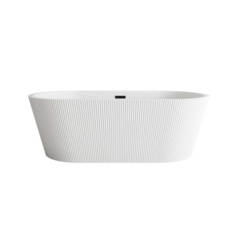 Elegant Kitchen And Bath 67" Bathtub In Glossy White With Matte Black Trim