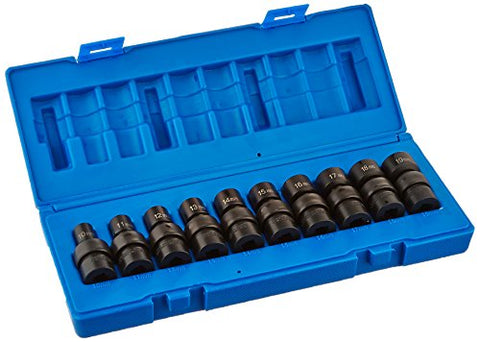 Grey Pneumatic (1610UM 3/8" Drive 10-Piece 12-Point Standard Length Metric Universal Socket Set