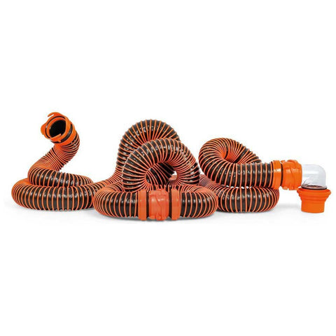 Camco RhinoEXTREME 20-Foot Camper/RV Sewer Hose Kit | Features TPE Technology for Abrasion Resistance and Crush Protection | Includes Pre-Attached Rhino Swivel Fittings (39867)