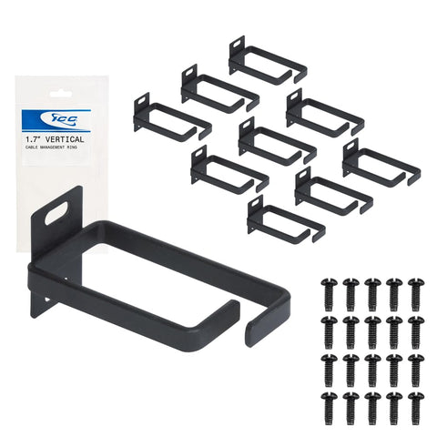 ICC 1.70” Metal Cable Management Ring, Vertical, Rack or Wall Mount, Pack of 10 – Cable Organizer for Structured Cabling and Racks